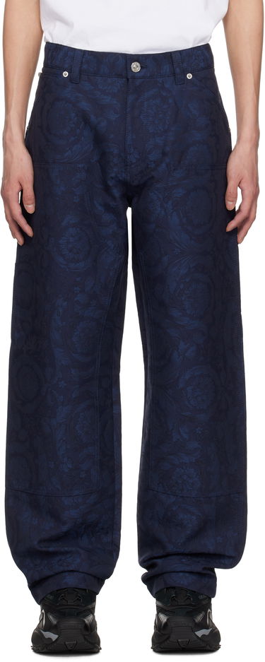 Дънки Versace Versace Barocco Jacquard Carpenter Trousers Синьо | 1018885_1A09781, 0