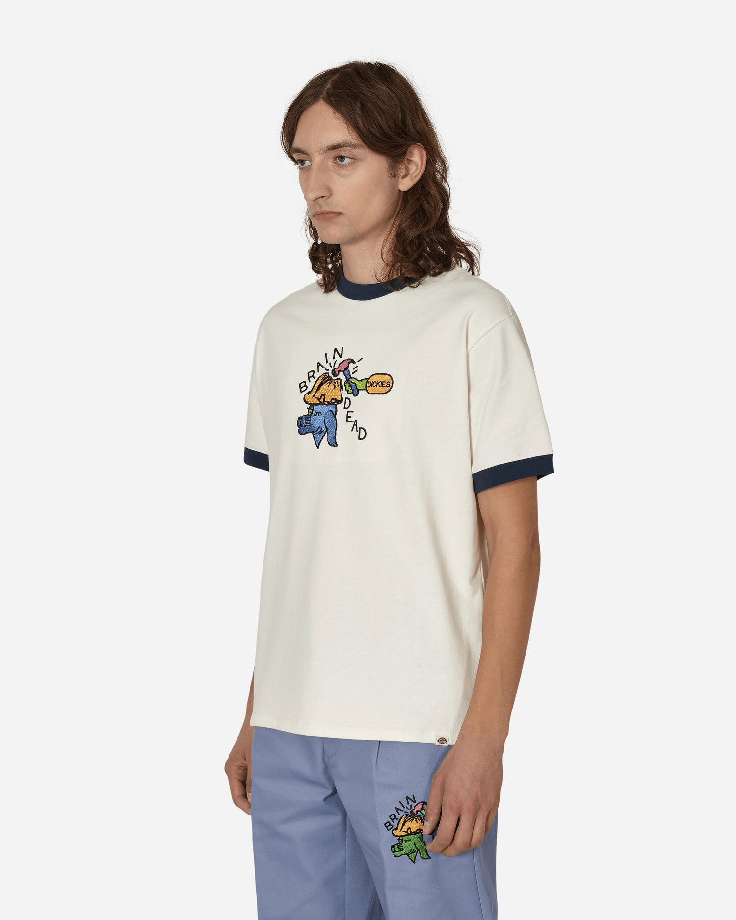 Тениска Dickies Brain Dead x Ringer T-Shirt Бяло | DK0A4YCY E921, 1