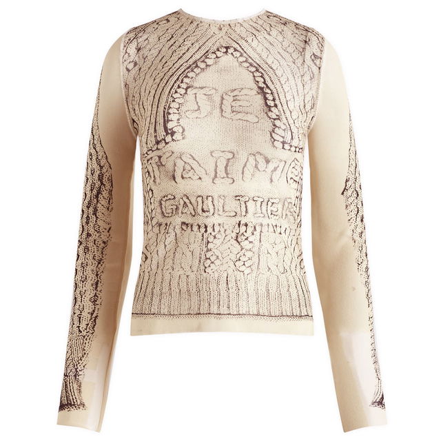 Jean Paul Gaultier Long Sleeve Mesh Top