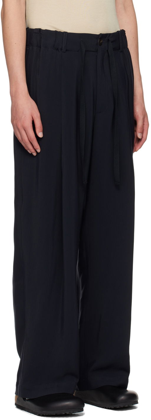 Панталони Studio Nicholson Studio Nicholson Noam Pleated Trousers Тъмно синьо | NOAM SNM - 1186, 1