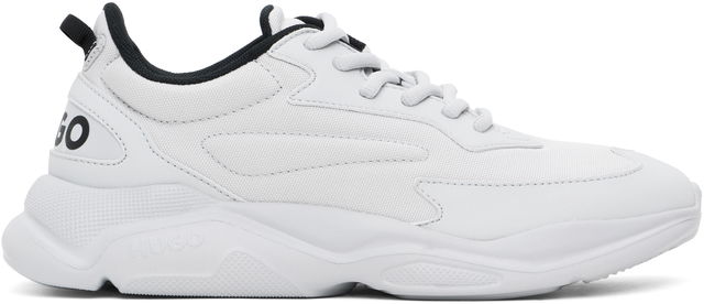 Hugo Gray Faux-Leather Sneakers