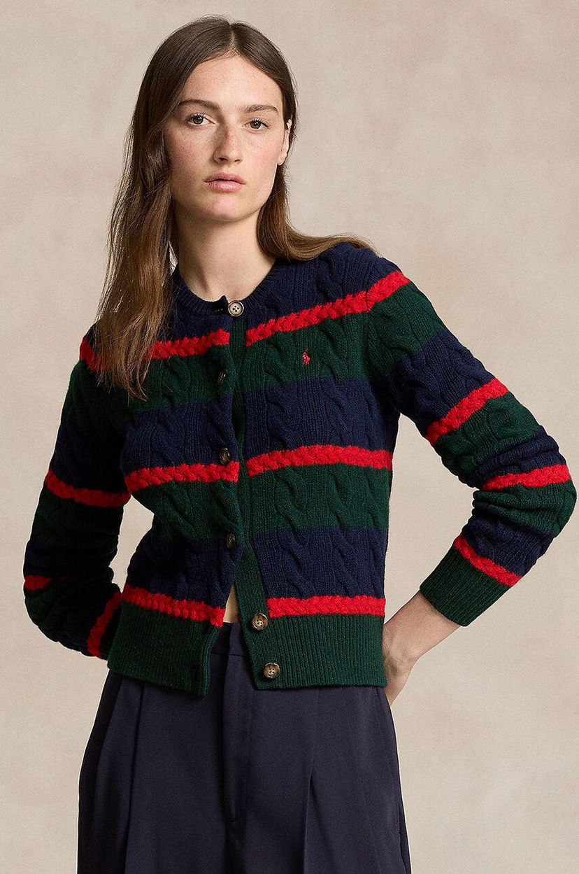 Пуловер Polo by Ralph Lauren Striped Cardigan Синьо | 211941587