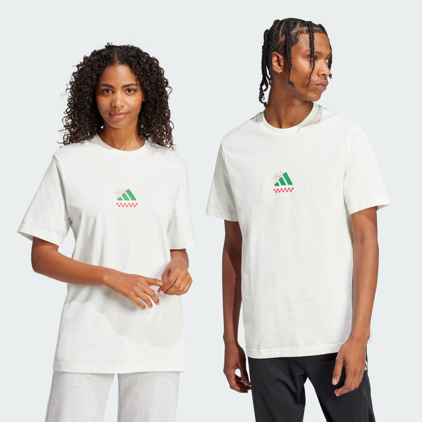 Тениска adidas Performance Pizza Graphic T-Shirt Бяло | JJ4016