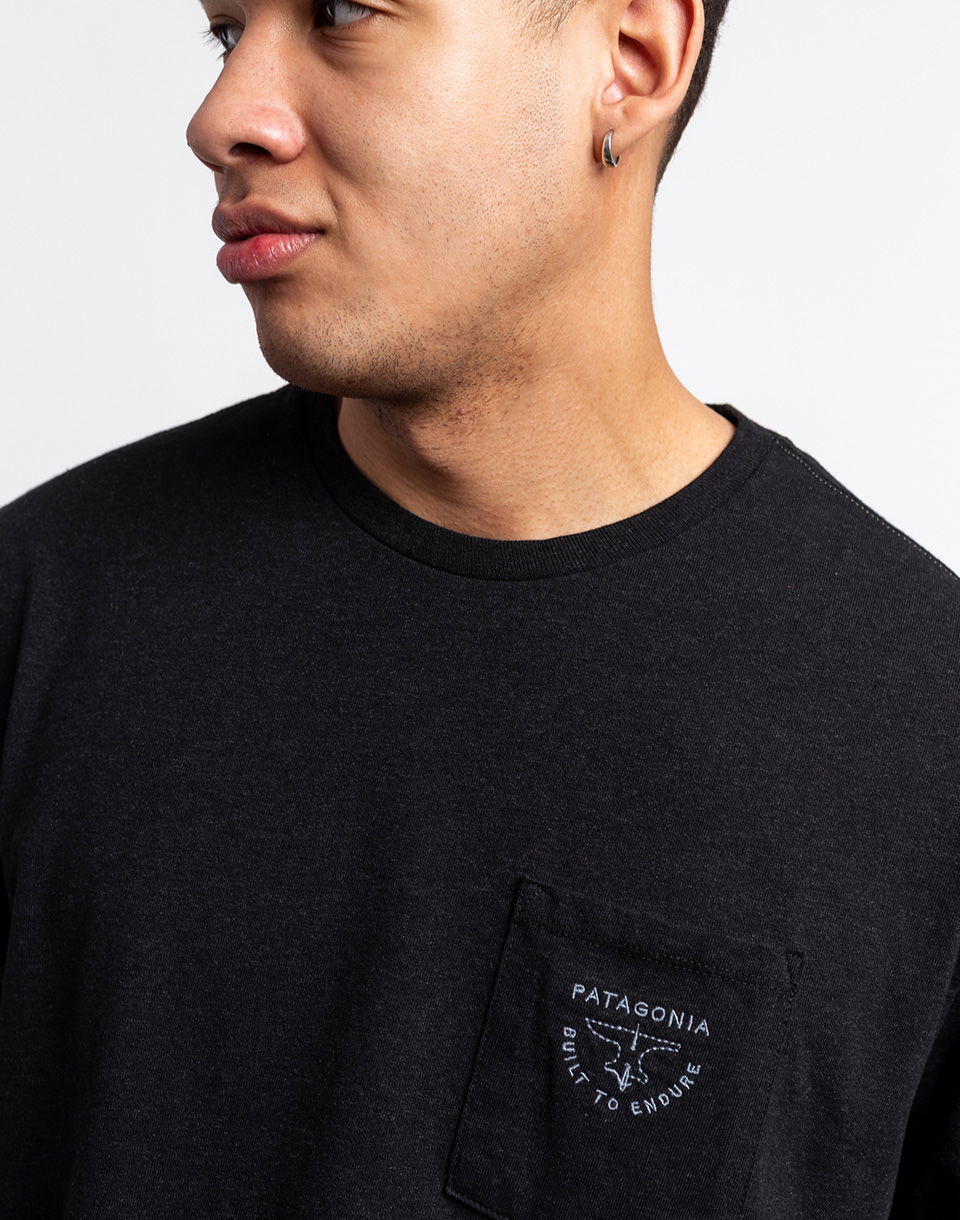 Тениска Patagonia Forge Mark Crest Pocket Responsibili-Tee Черно | 37656, 1