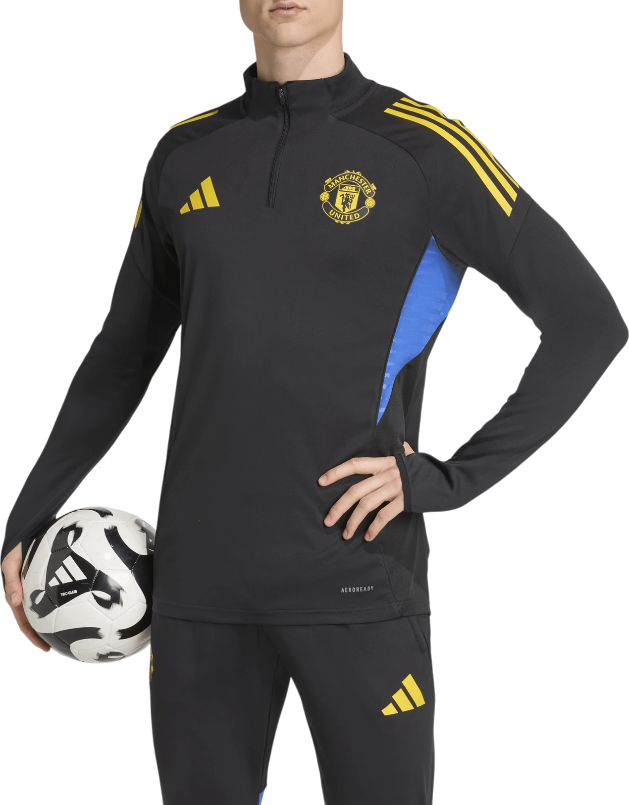 Суитчър adidas Originals Manchester United AEROREADY Quarter-Zip Long-Sleeve Training Top 2025/26 Черно | jp3143, 0
