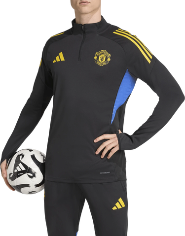 Суитчър adidas Originals Manchester United AEROREADY Quarter-Zip Long-Sleeve Training Top 2025/26 Черно | jp3143, 0