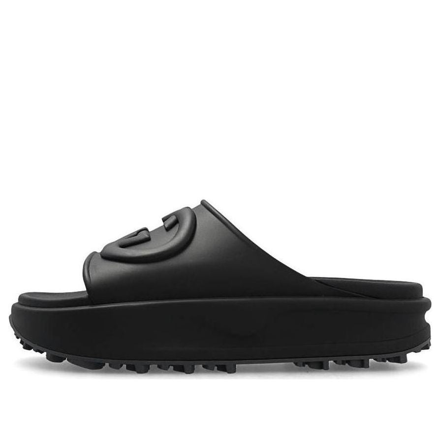 Кецове и обувки Gucci Interlocking Slide Sandals Черно | 692380-JF000-1000, 0