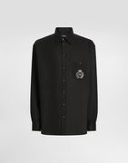 Dolce & Gabbana Heraldic Patch Linen Shirt