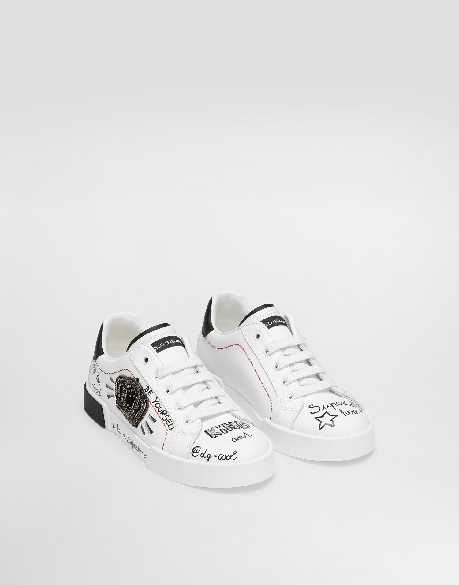 Кецове и обувки Dolce & Gabbana Dolce & Gabbana Portofino Light Printed Calfskin Бяло | DA5312A3A17HWF57, 1