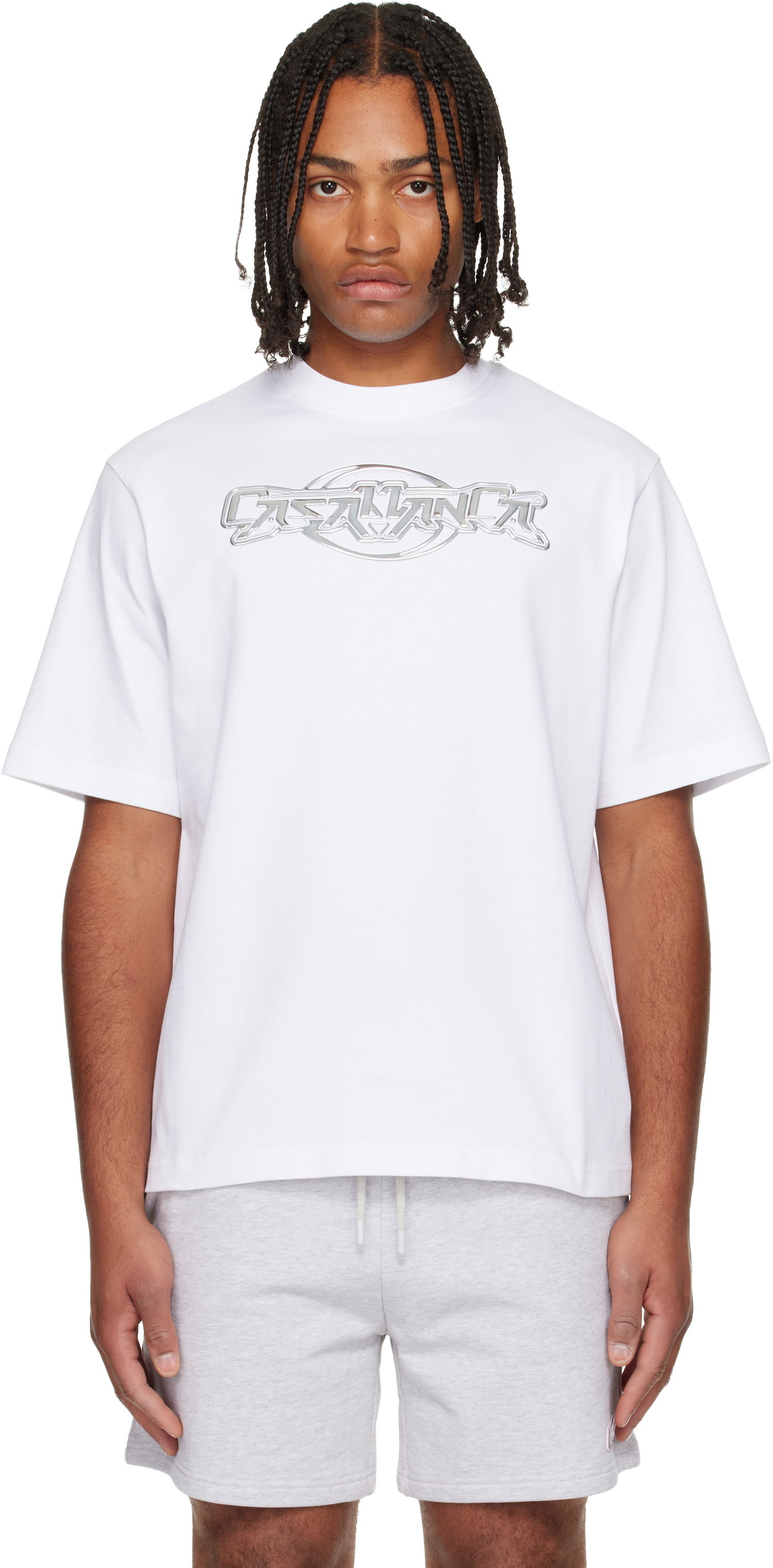 Тениска Casablanca 'Casablanca' Chrome Oversized Short Sleeve T-shirt Бяло | M-AW25-JTS-044-06, 0