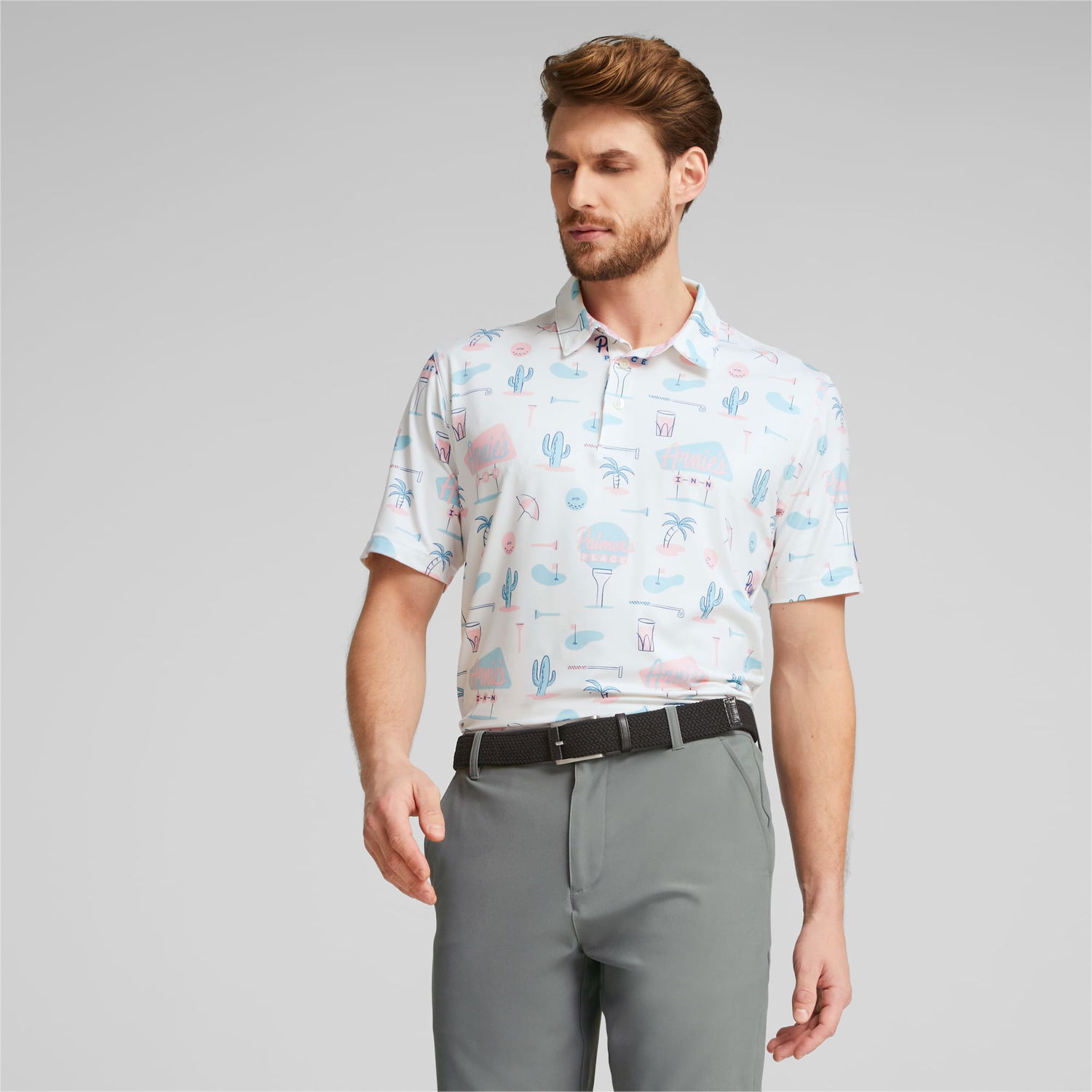 Поло тениска Puma x Arnold Palmer CLOUDSPUN Golf Polo Shirt Бяло | 537483_01, 0