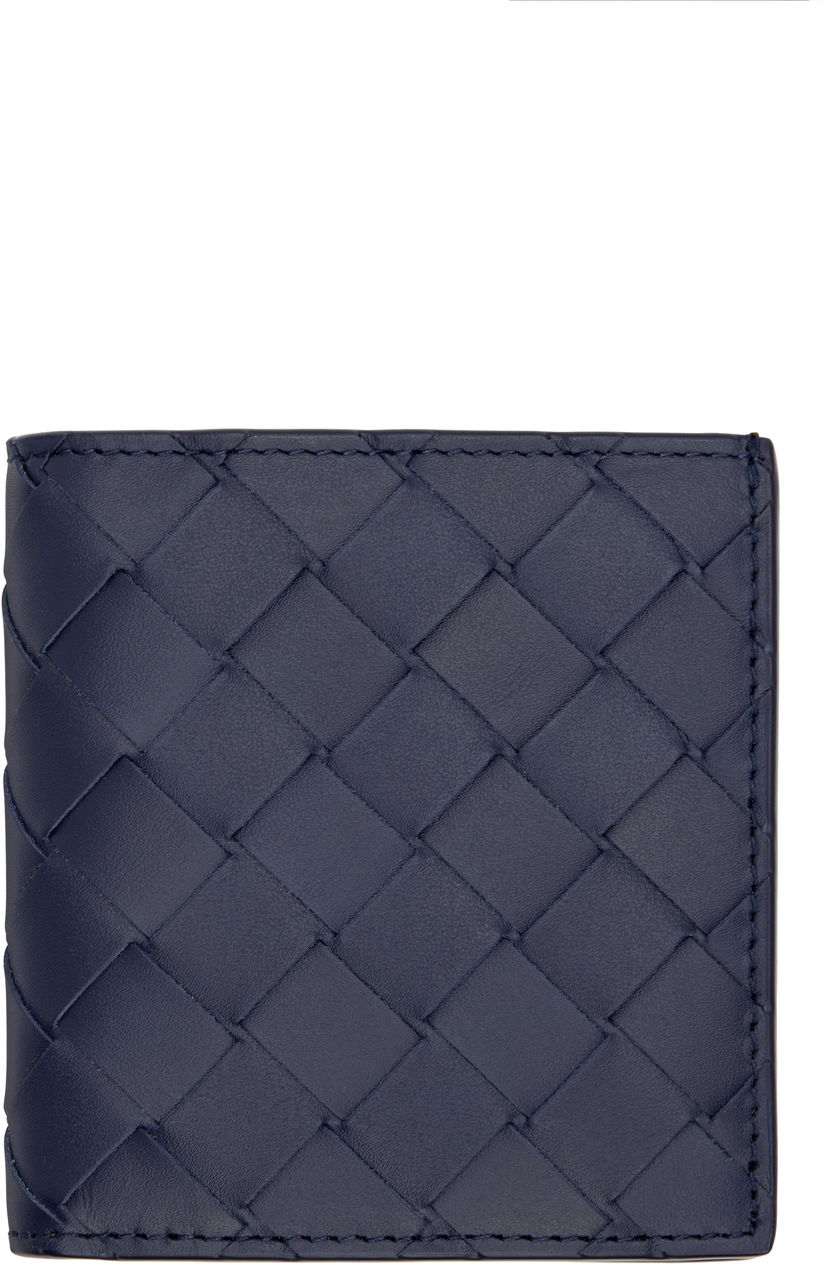 Портфейл Bottega Veneta Intrecciato Slim Bi-Fold Wallet Тъмно синьо | 749400VCPQ63258