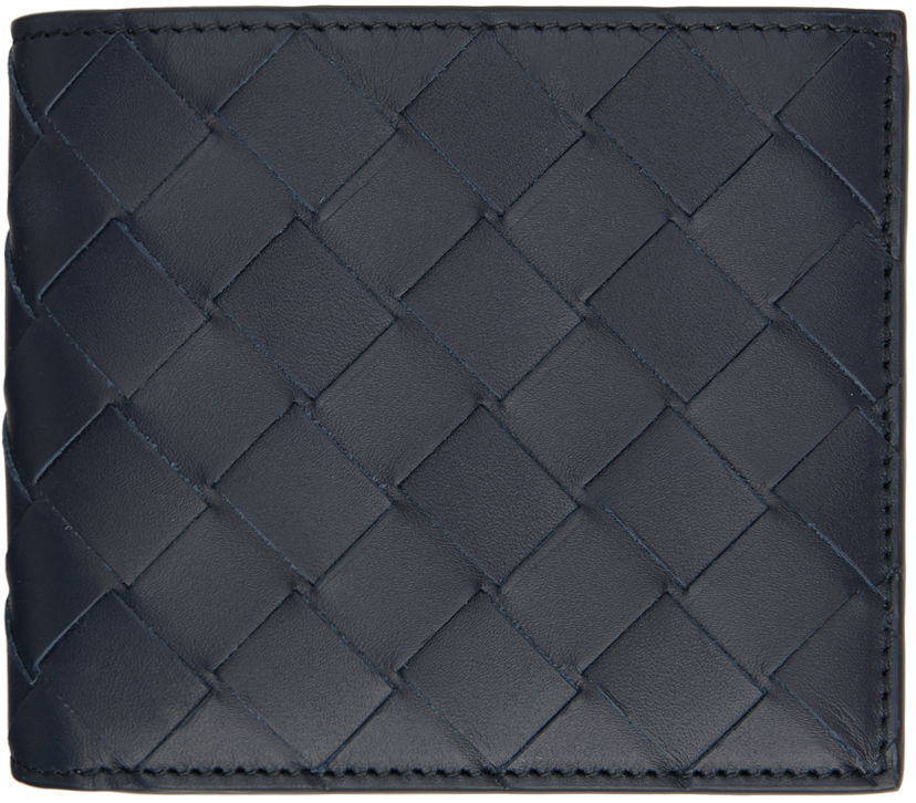 Портфейл Bottega Veneta Navy Intrecciato Bi-Fold Wallet Тъмно синьо | 743211 VCPQ6 4171