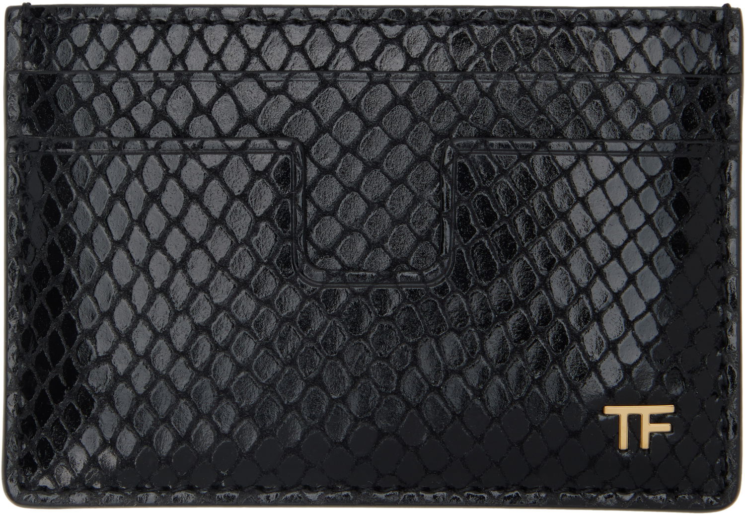 Портфейл Tom Ford TOM FORD Printed Python Card Holder Черно | YM232-LCL471G, 0