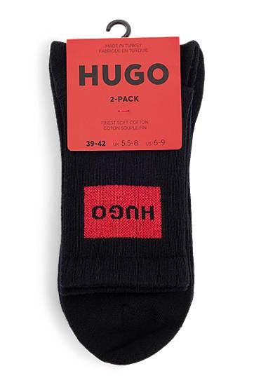 Чорапи BOSS Two-Pack of Short Socks with Red Logos by HUGO Черно | 50510661, 1