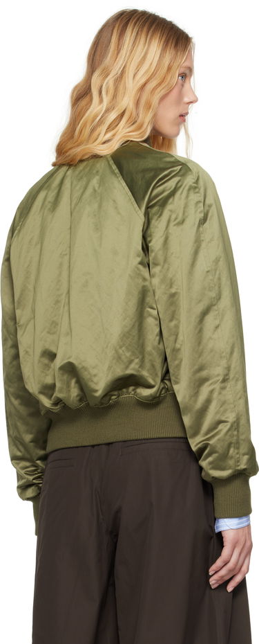Яке бомбър AMI AMI Paris Cotton Satin Ami de Coeur Bomber Jacket Зелено | FJK011.CO0100, 2