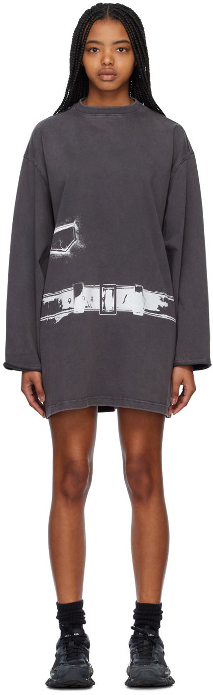 Тениска We11done We11done Trompe L'Oeil T-Shirt Minidress Сиво | WD-TO1-23-894-W-CH, 0