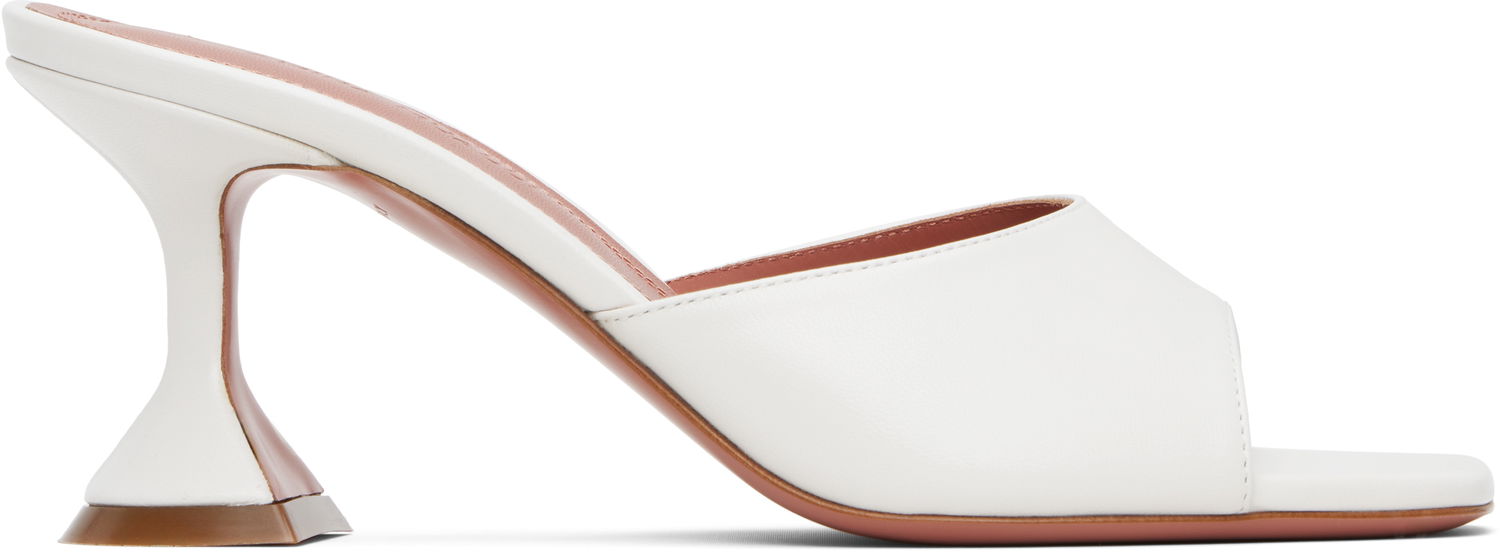 Грижа за обувките Amina Muaddi Amina Muaddi Lupita 70 Heeled Sandals Бяло | LUPITA SLIPPER 70 CL Nappa, 0