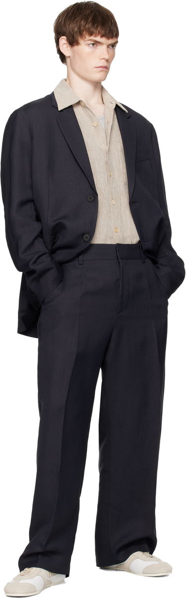 Панталони Studio Nicholson Studio Nicholson Fume Wide-Leg Trousers Тъмно синьо | FUME SNM - 1377, 3