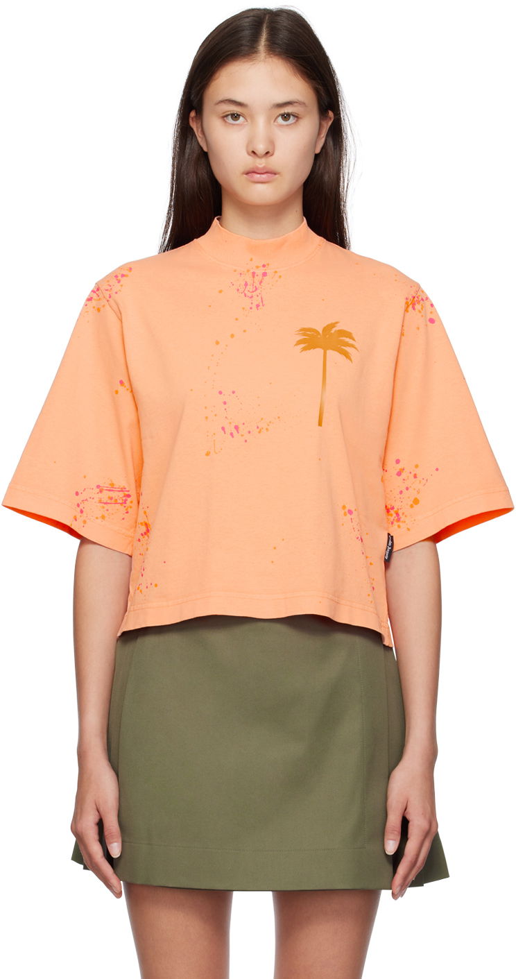 Тениска Palm Angels Orange Painted Оранжево
 | PWAA020S23JER0013322, 0