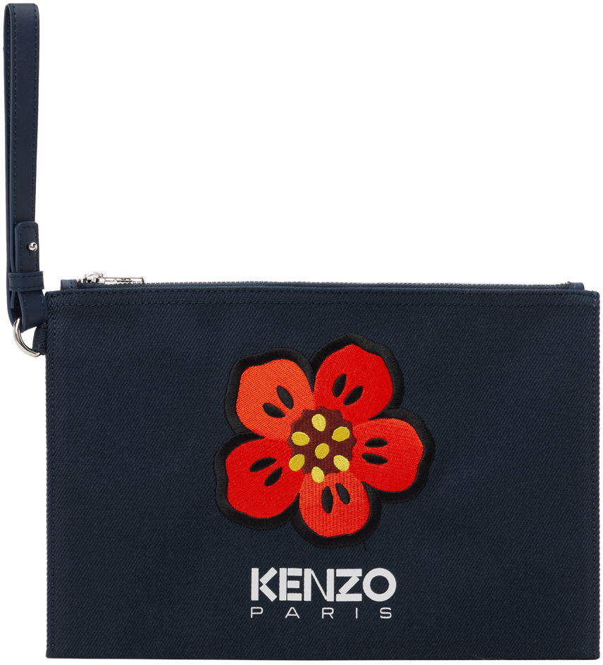 Дамска чанта KENZO Paris Large Boke Flower Pouch Тъмно синьо | FD65PM902F34, 0