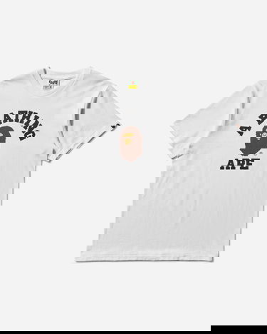 Тениска BAPE A BATHING APE College T-Shirt Бяло | 001TEL301001MWHT, 4