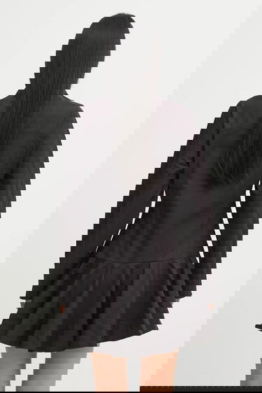 Pокля GANNI Stretch Cotton Buttoned Mini Shirt Dress Черно | W1001, 2