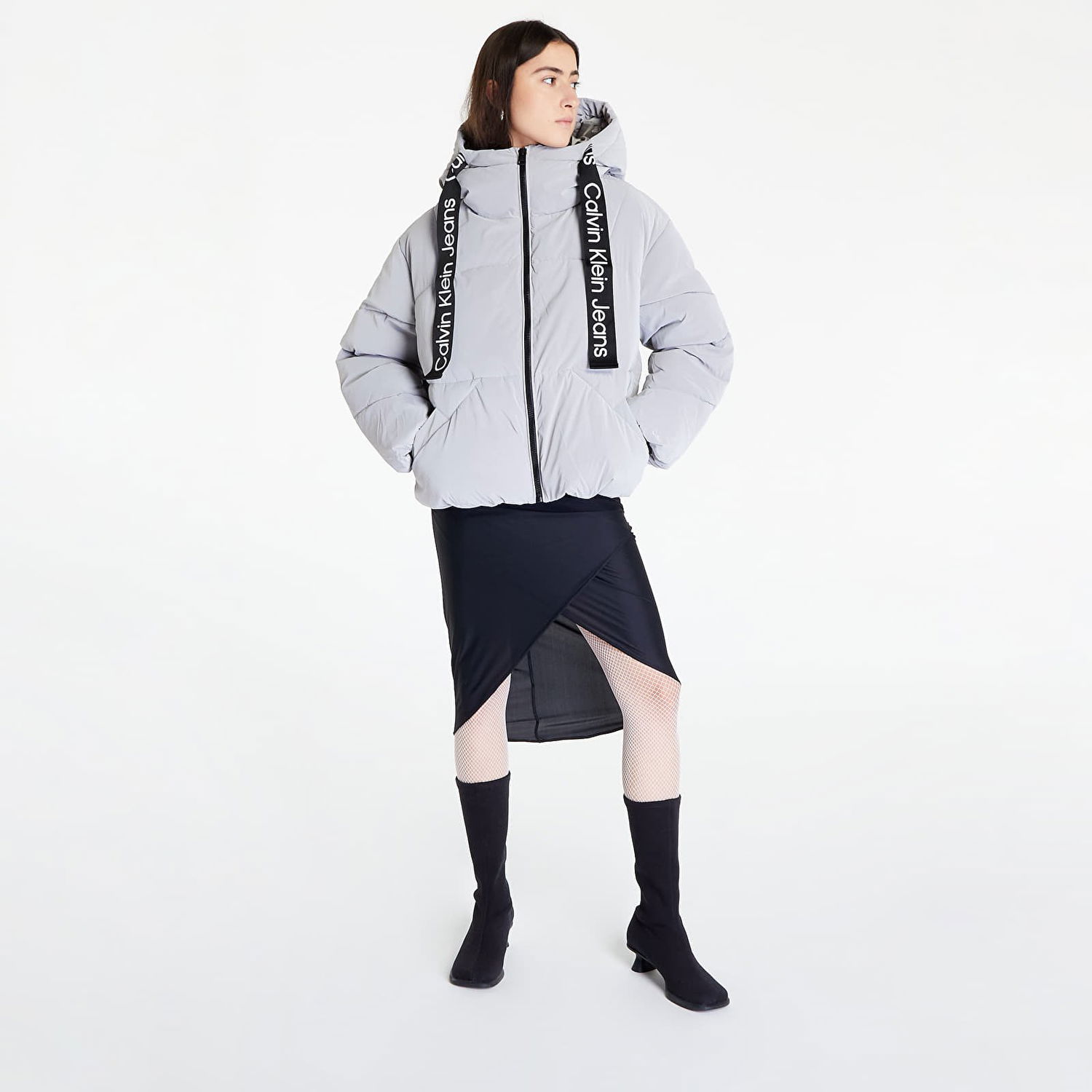 Пухо яке CALVIN KLEIN Long Drawcords Soft Сиво | J20J220017 PQY, 1