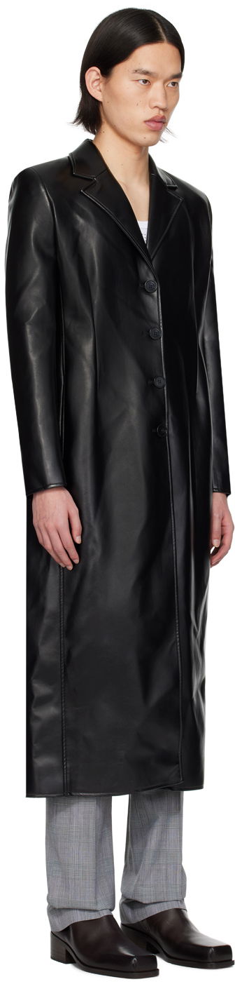 Палта Coperni Coperni Button Faux-Leather Longline Coat Черно | COPM20829MEN, 1