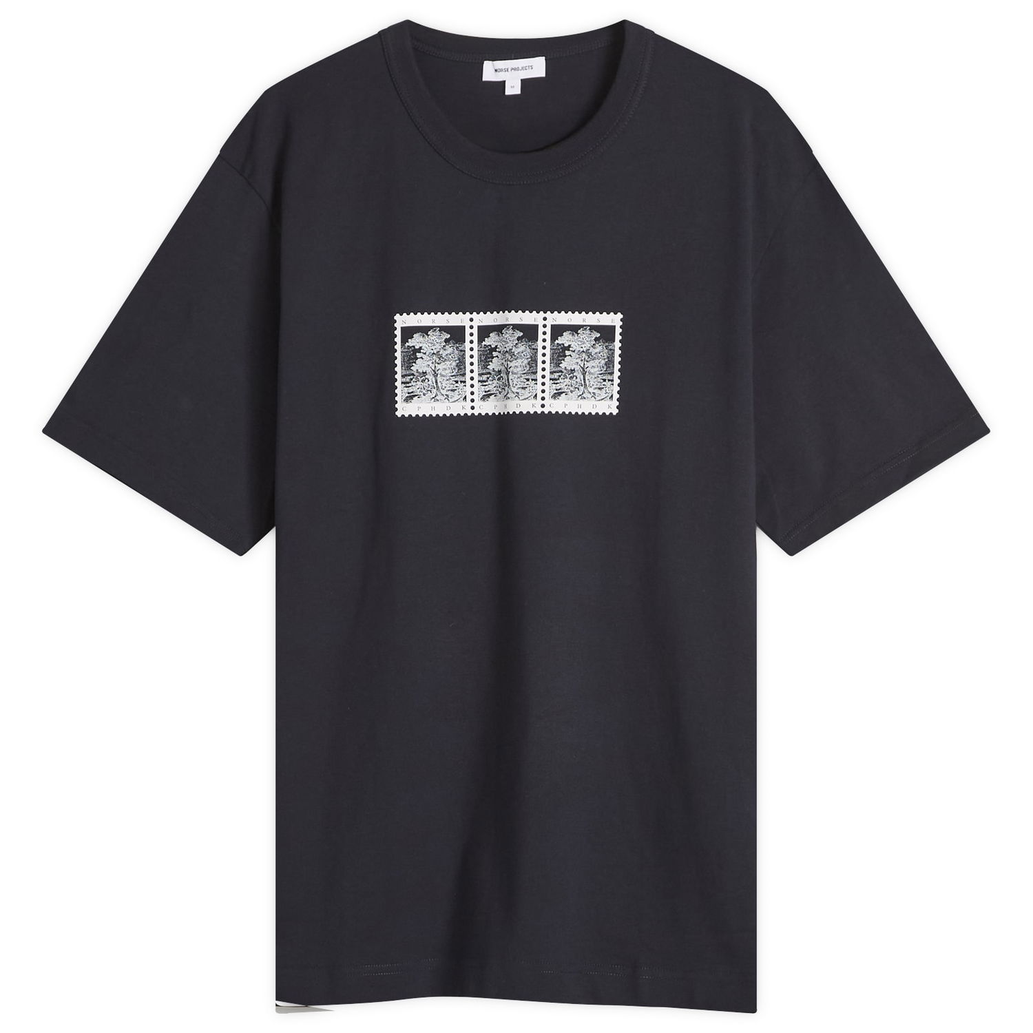 Тениска NORSE PROJECTS Norse Projects Holger Post Stamp Print T-Shirt, Size Large Тъмно синьо | N01-0686-7004, 0