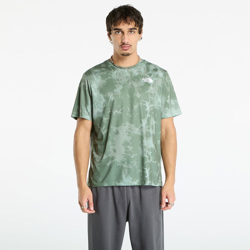 Тениска The North Face T-shirt M 24/7 Short Sleeves Regular Tee Bark Mist Light Refractions Print S Зелено | NF0A8DZDCZO1