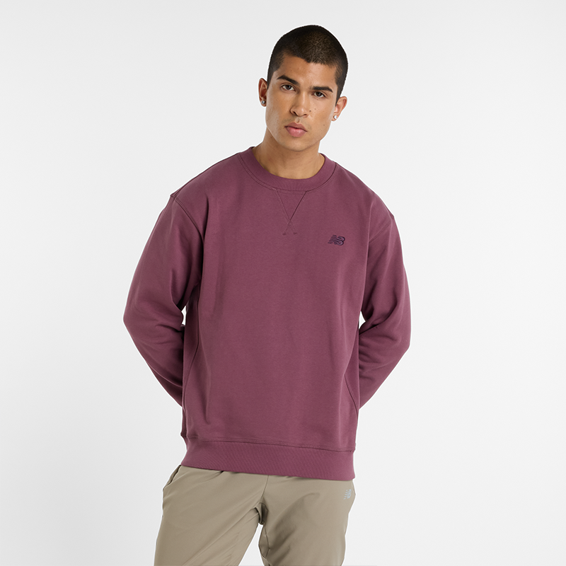 Пуловер New Balance Men's Sweatshirt Бургунди | NBMT41506FDP, 0