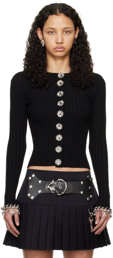 Пуловер Chopova Lowena Chopova Lowena Daffy Ribbed Knit Cardigan Черно | 5150, 0