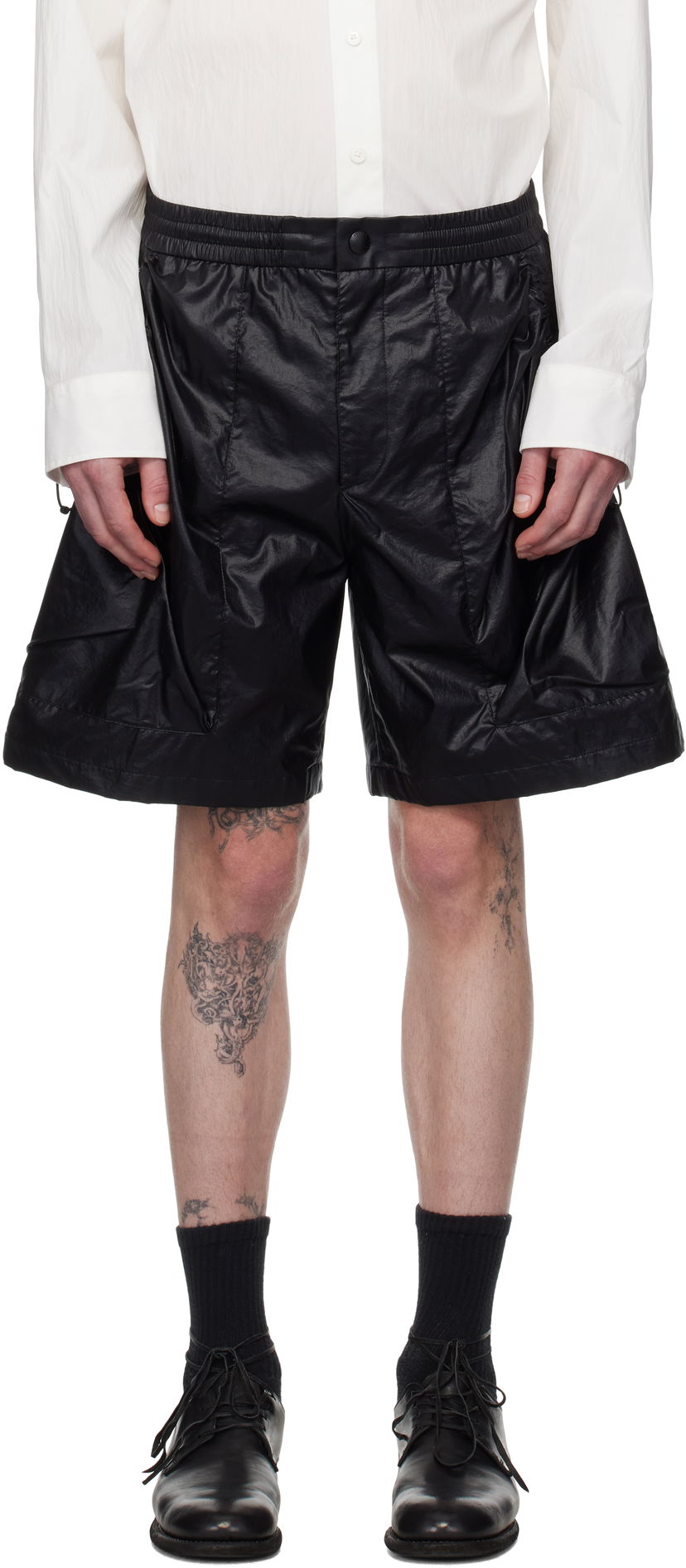 Къси панталони Solid Homme Solid Homme Coated Shorts Черно | S251PT93