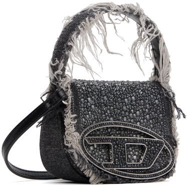 Чанта през рамо Diesel Diesel 1DR XS Fringed Denim Crossbody Bag Черно | X08709 P6804, 1