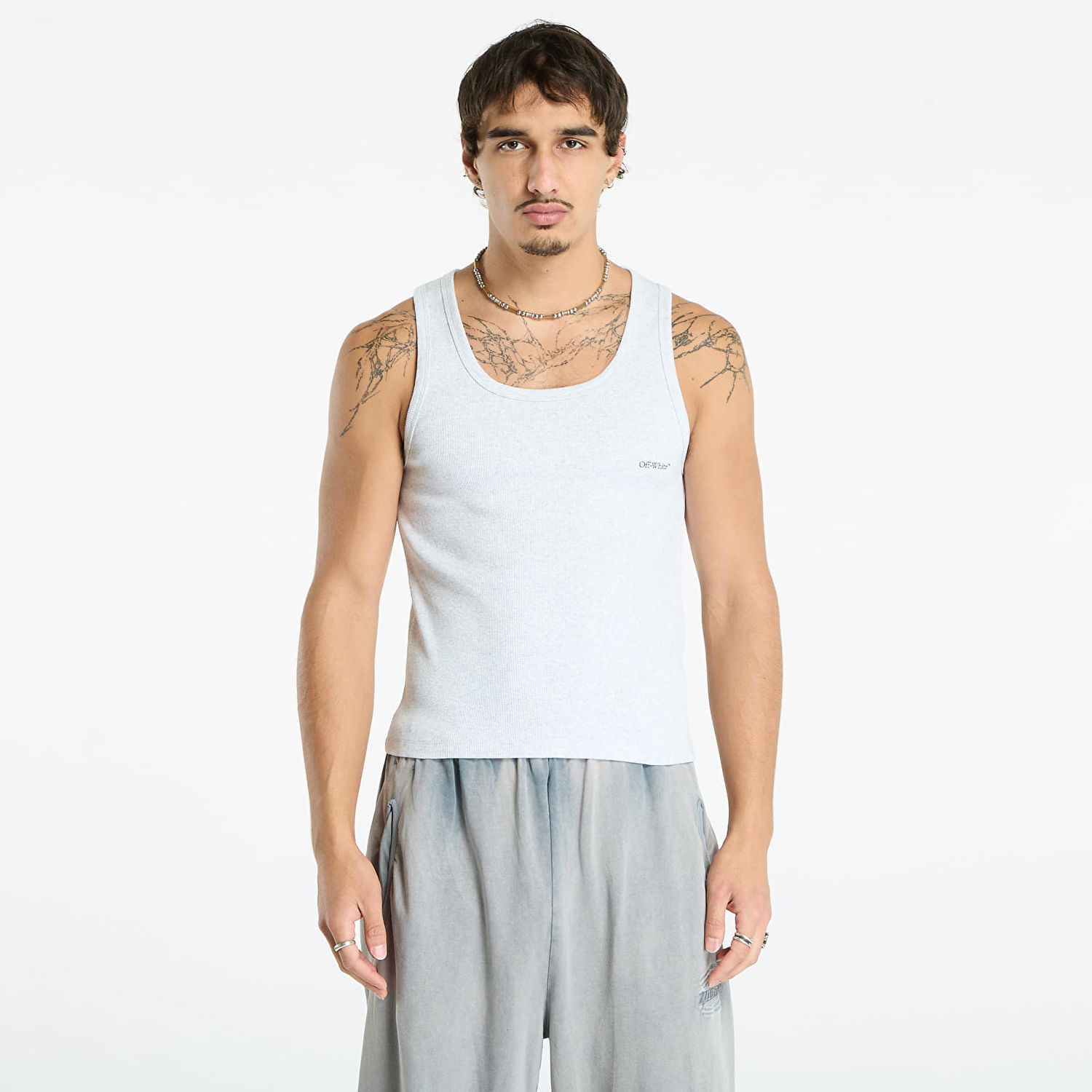Потник Off-White Off-White Bookish Rib Tank Top Сиво | OMUY006C99JER0020810, 0