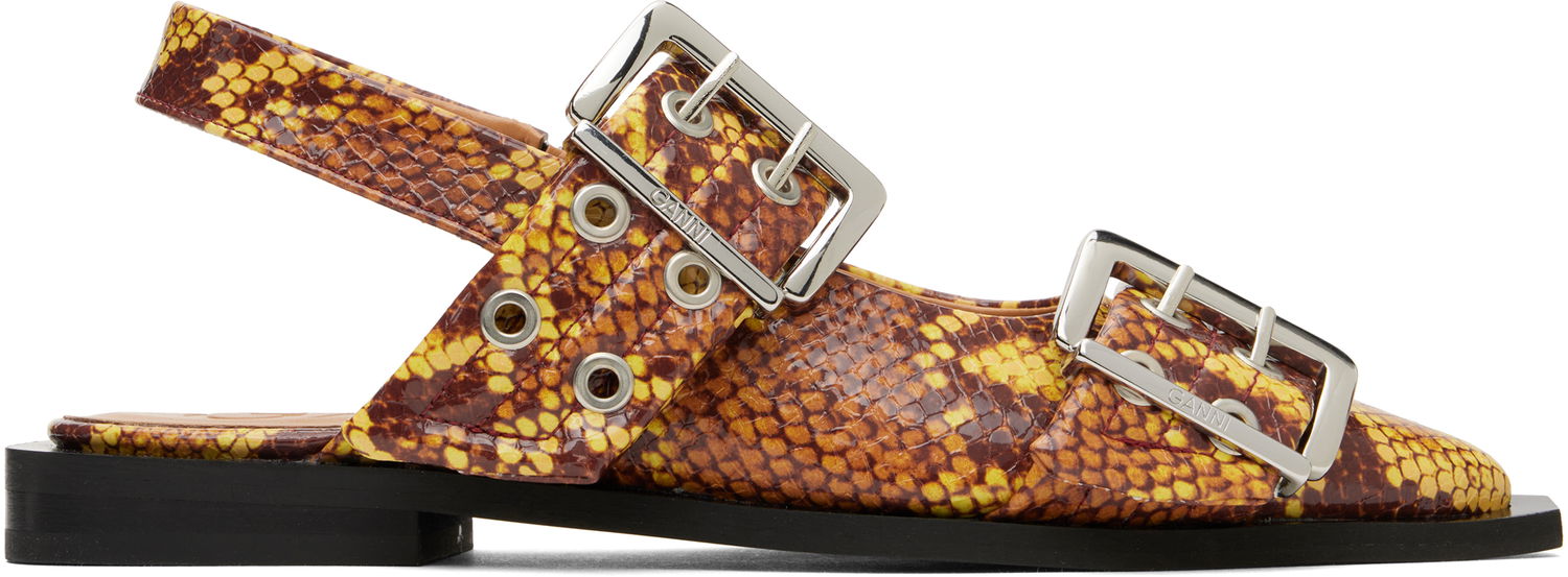 Pокля GANNI GANNI Feminine Buckle Flats Жълто | S2940, 0