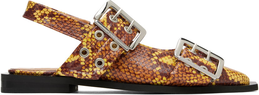 Pокля GANNI GANNI Feminine Buckle Flats Жълто | S2940