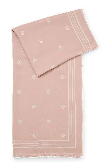 Jacquard Scarf with Monogram Print