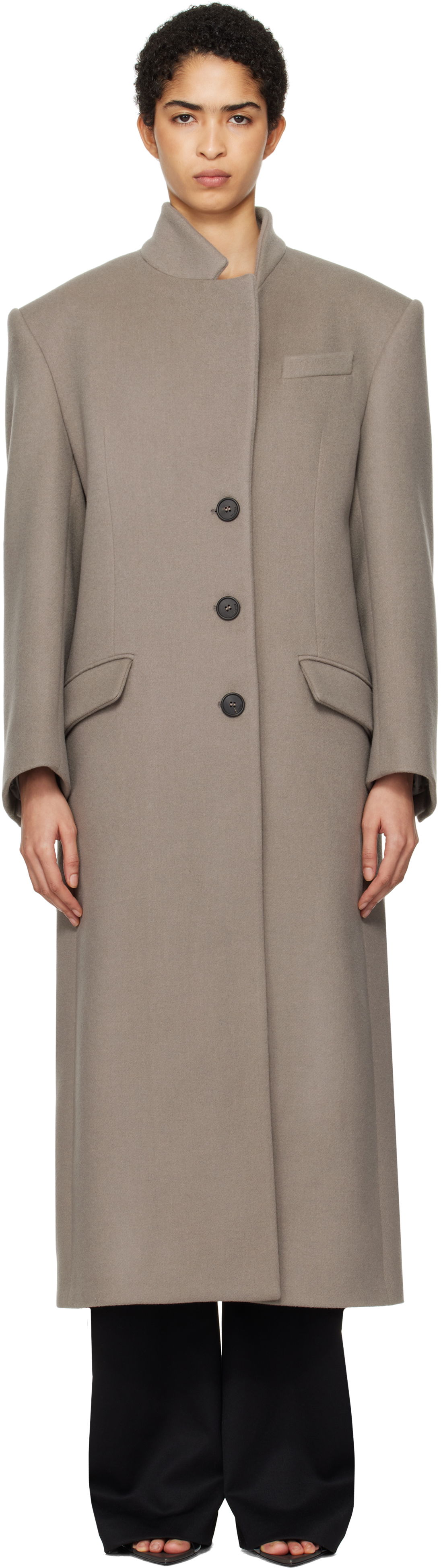 Палта The Attico Attico Long Coat Сиво | 250WCC00081 WWV058AA, 0