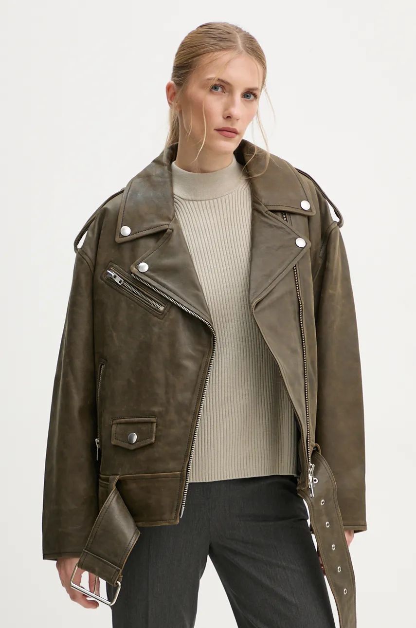Яке STAND STUDIO Stand Studio Irene Oversized Leather Jacket Зелено | 62273.7680, 0