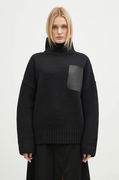 JW Anderson Leather Patch Pocket Turtleneck Jumper