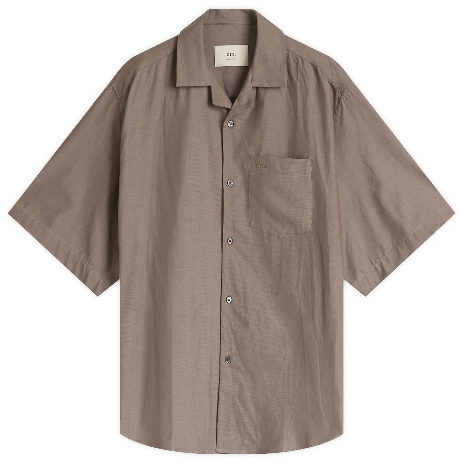 Риза AMI AMI Paris Short Sleeve Boxy Shirt Кафяво | HSH236-CO0099-0953, 0