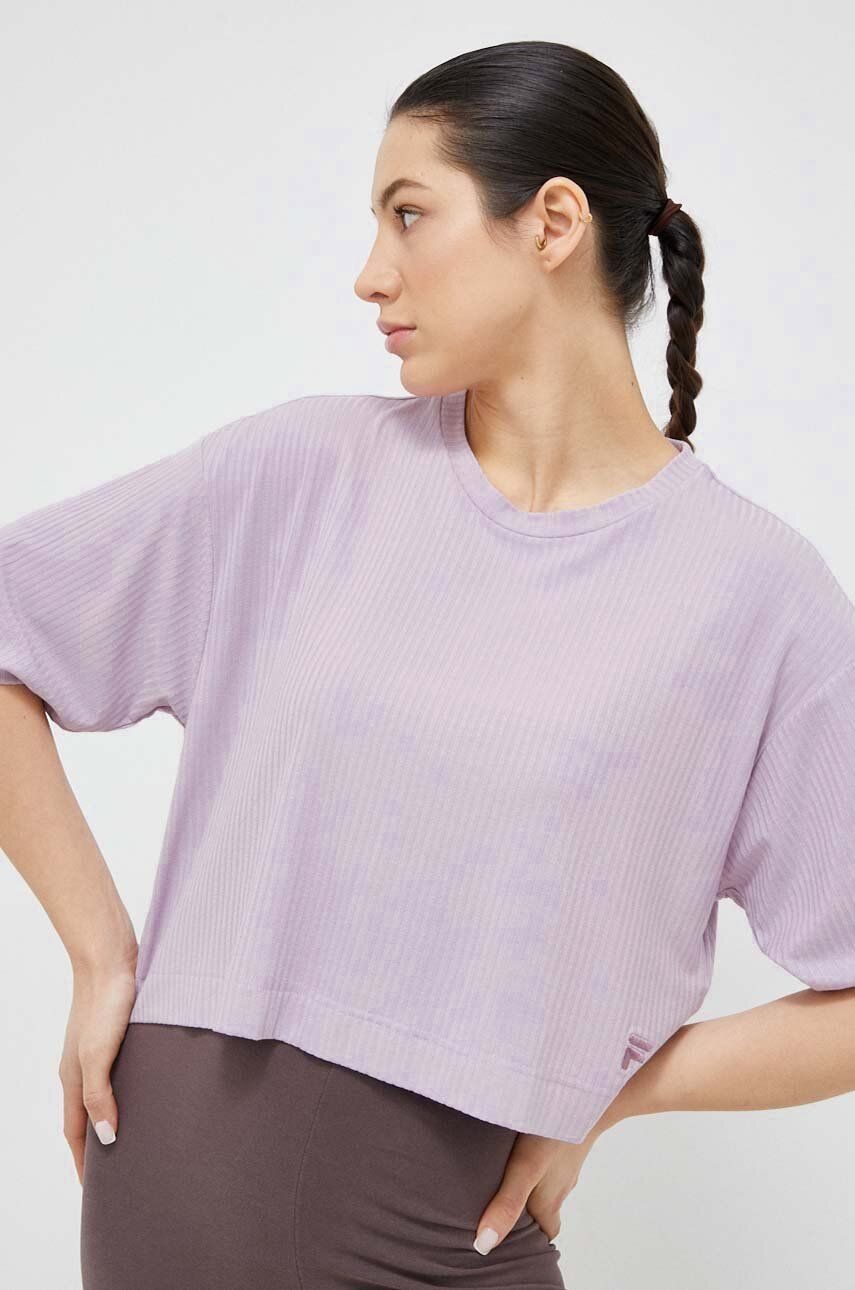 Съкратен топ FILA Campione Cropped T-Shirt Лилаво | FAW0386, 0