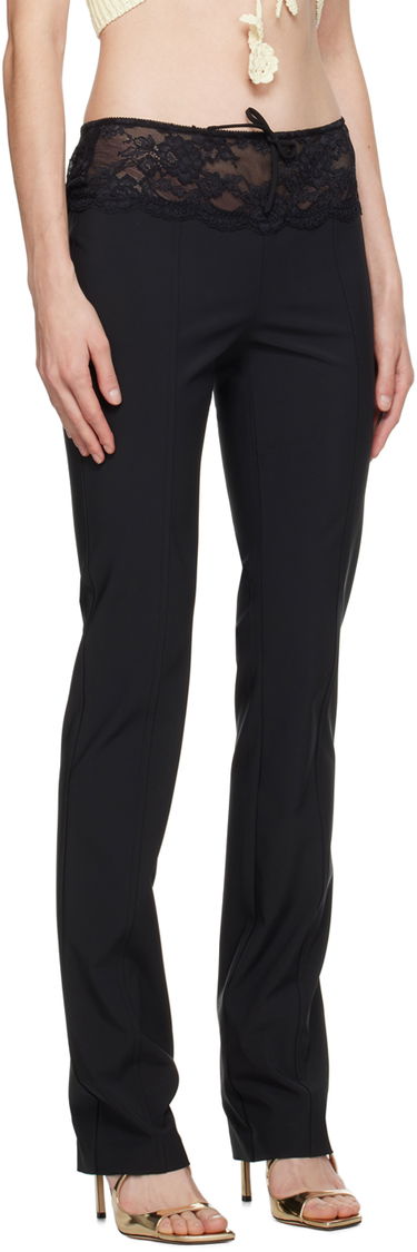 Панталони Blumarine Slim Fit Lace Waist Trousers Бежово | P422P115A, 4