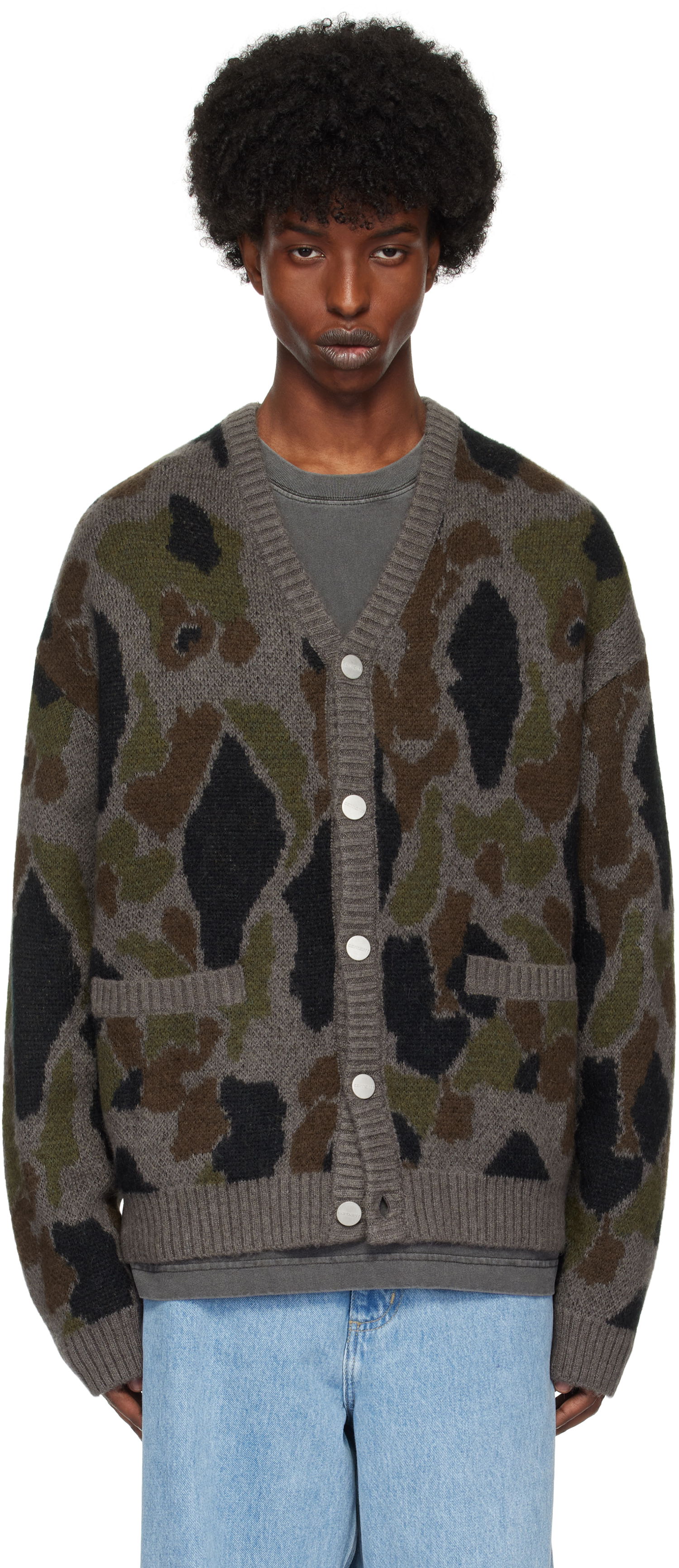 Пуловер Carhartt WIP Camouflage Knit Cardigan Сиво | I033914, 0