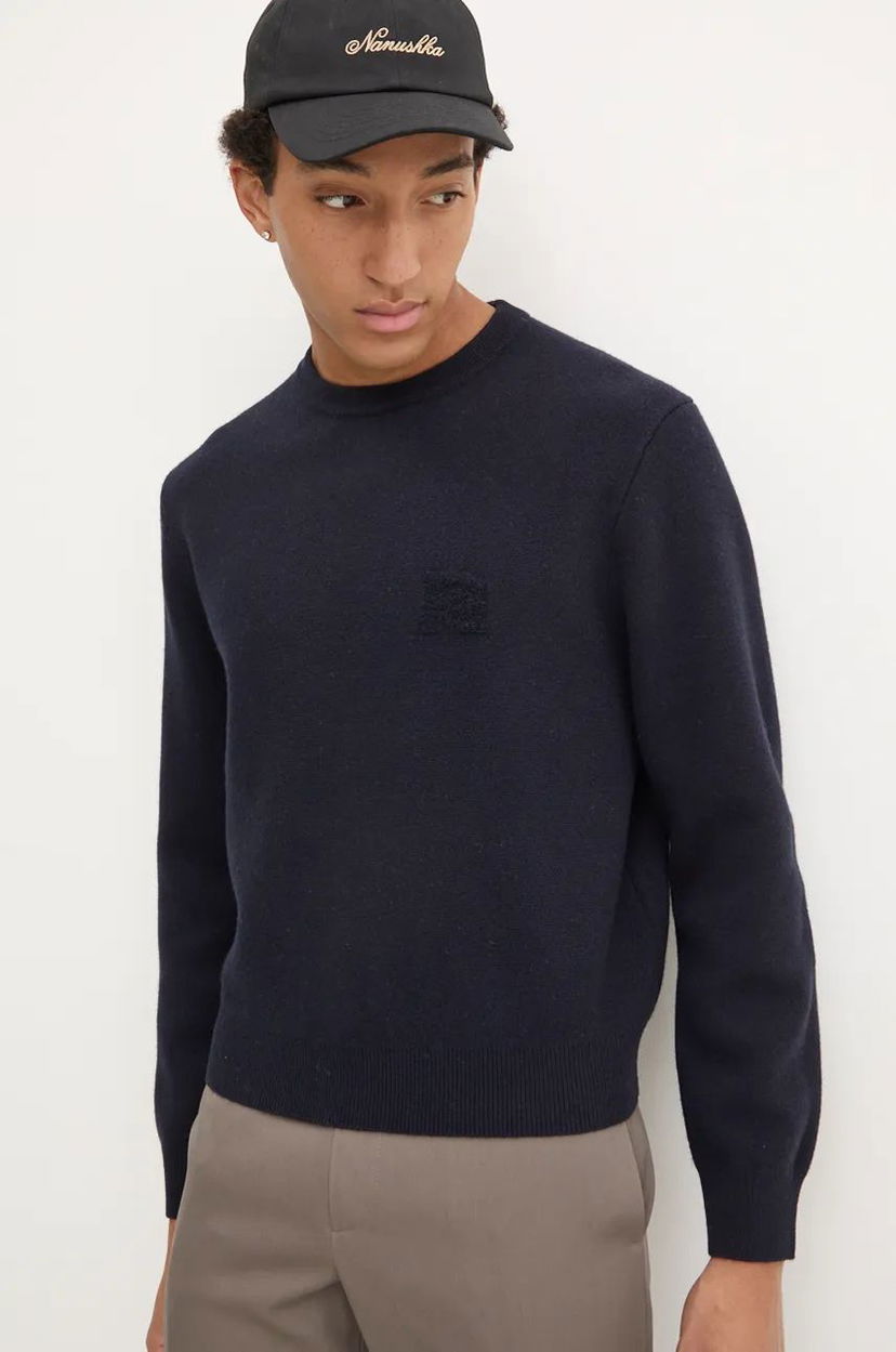 Пуловер Nanushka Navy Blue Wool Sweater Тъмно синьо | NM24PFSW00357