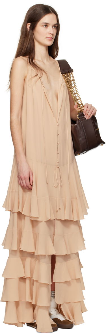 Pокля CHLOÉ Chloé Tiered Maxi Dress Бежово | CH25SRO54117, 1