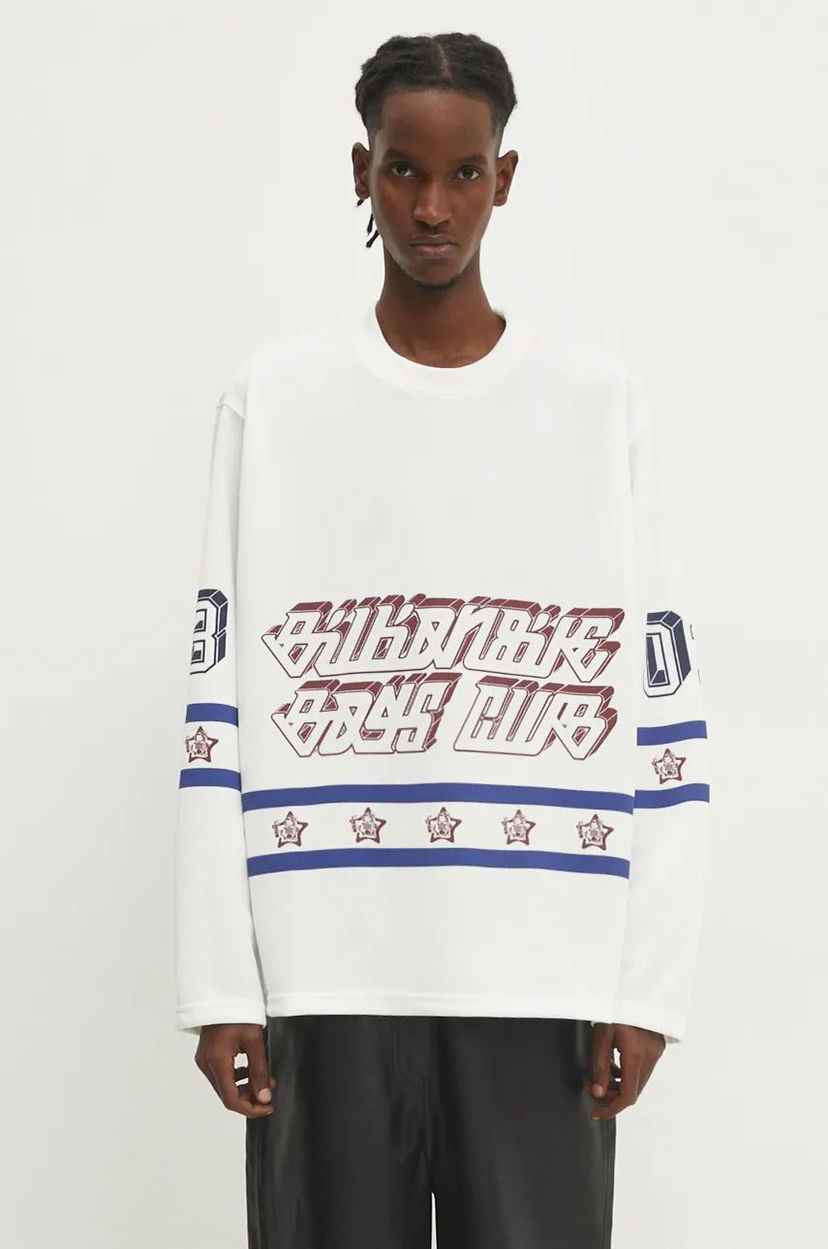 Суитчър BILLIONAIRE BOYS CLUB Hockey Top Patterned Sweatshirt Бяло | B24345