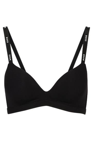 Сутиен BOSS BOSS Stretch-Jersey Triangle Bra with Logo Straps Черно | 50502739, 0